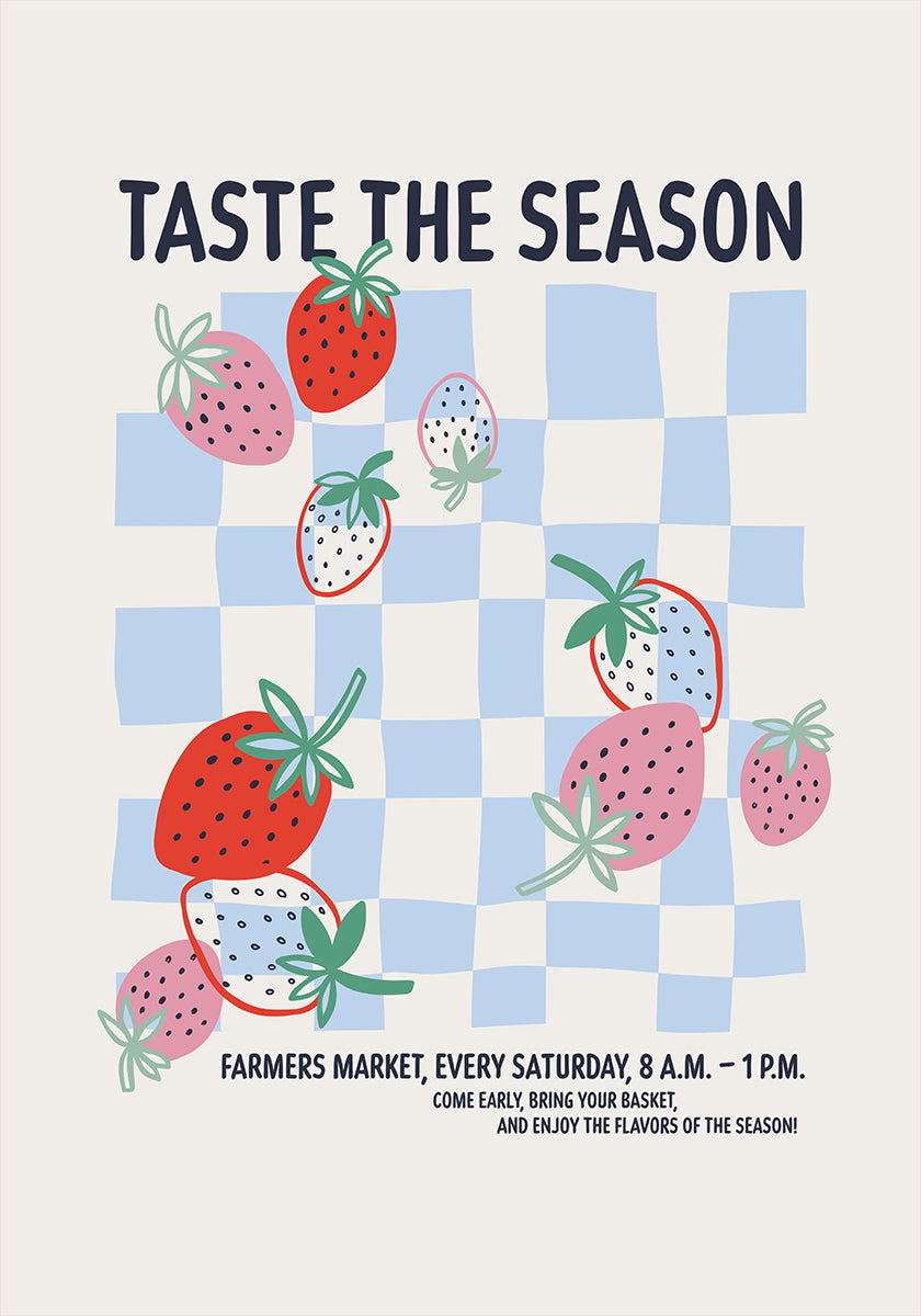 Farmers Market Strawberries Plakat
