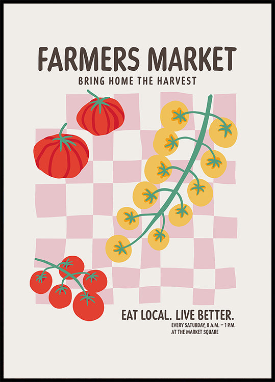 Farmers Market Tomatoes Pink Plakat