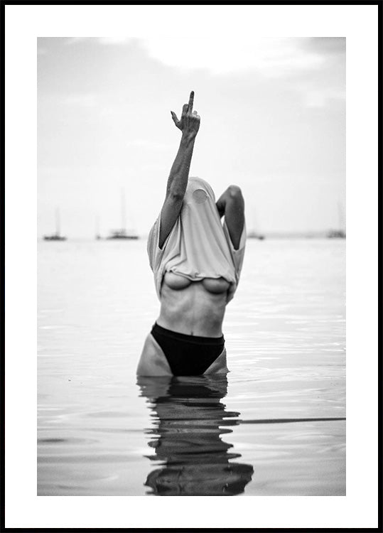 Feminist Middle Finger BW Plakat