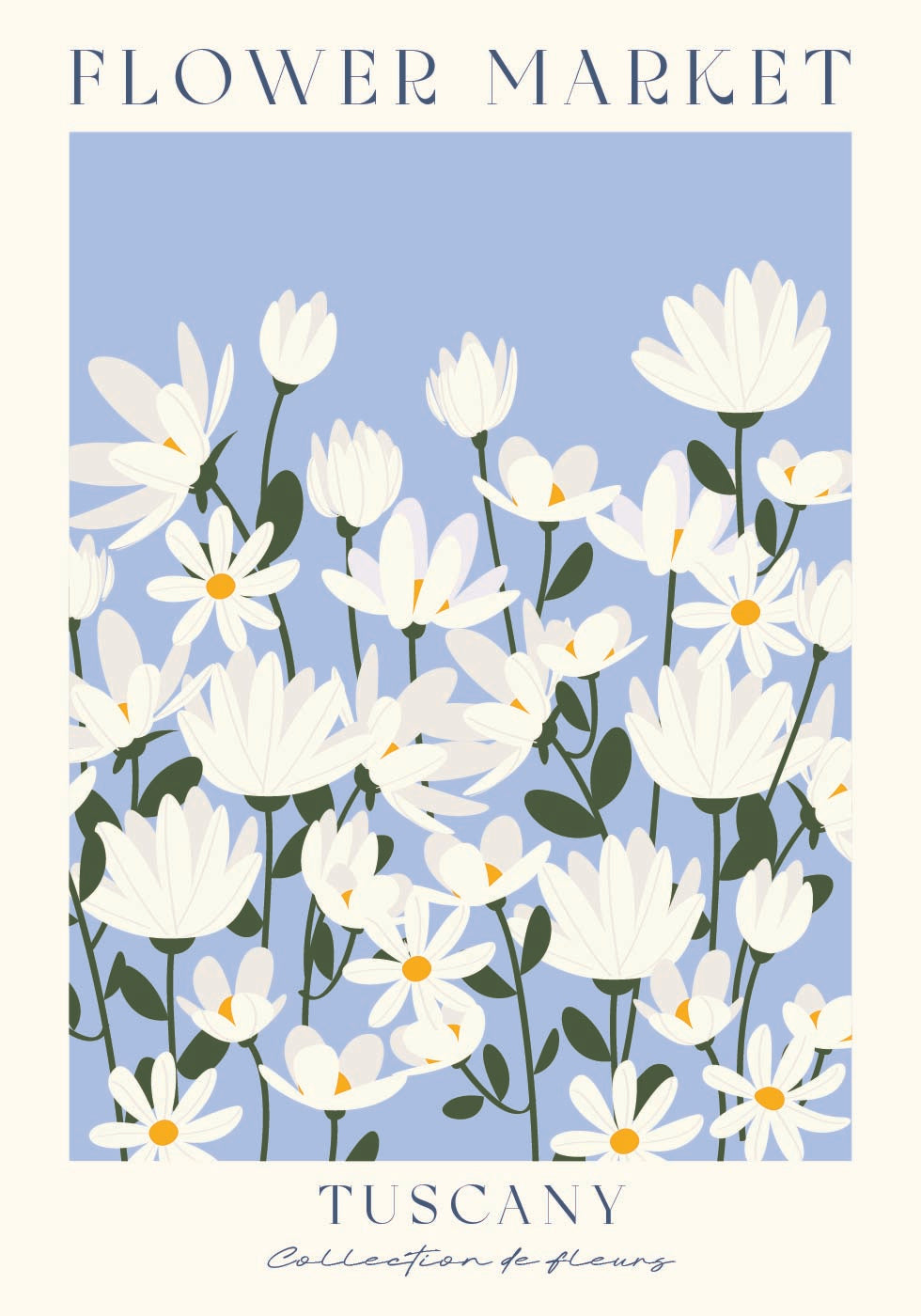 Flower Market, Tuscany daisy field Plakat