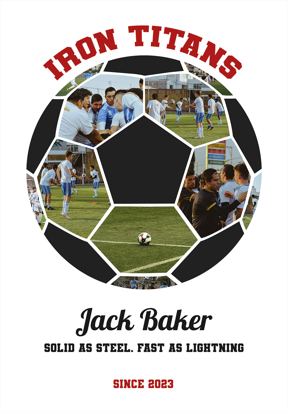 Football Ball Photo Collage Personal 2 Plakat