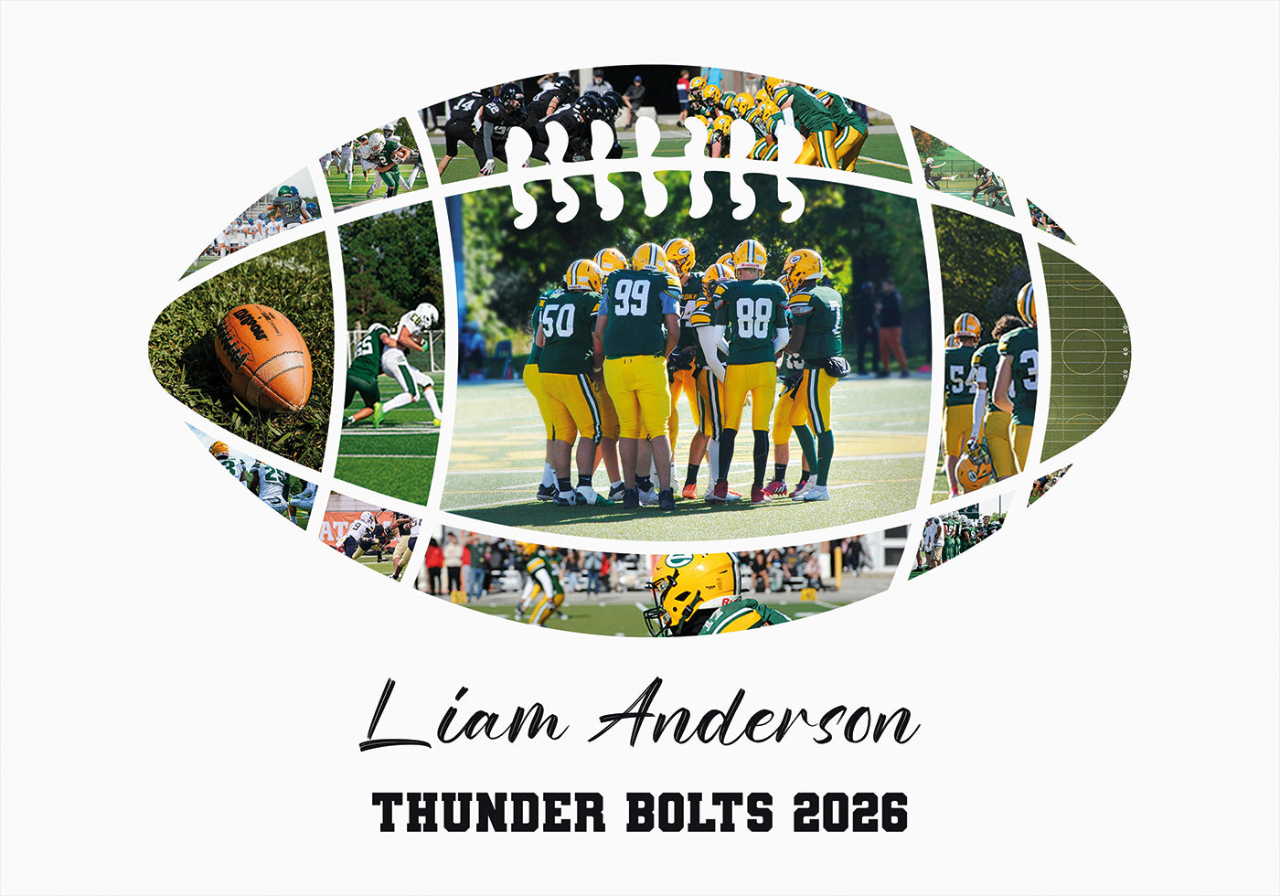 Football Ball Photo Collage Personal Plakat