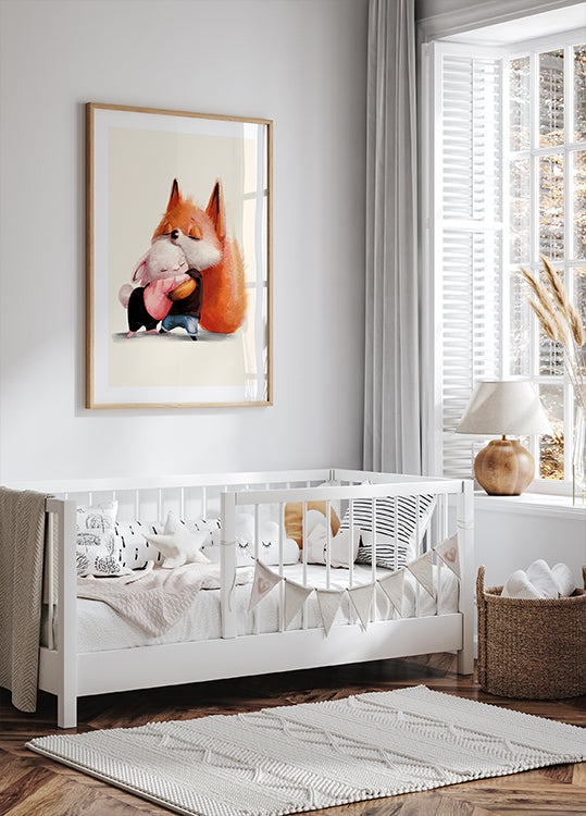 Fox Hugs Rabbit Plakat
