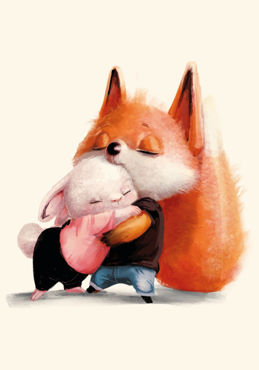 Fox Hugs Rabbit Plakat