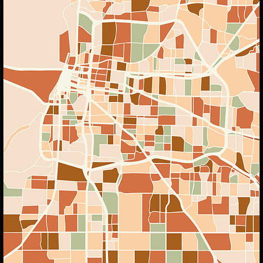 Black Maps Earth Tones 51 Plakat