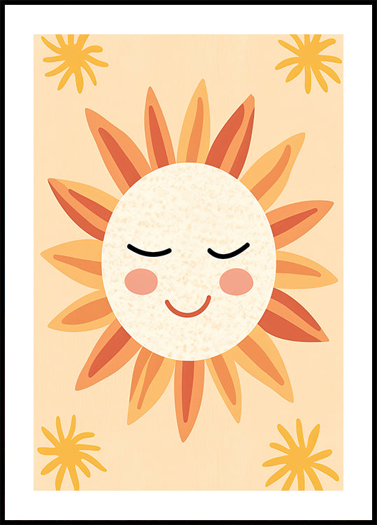 Smiling Sun Illustration Plakat