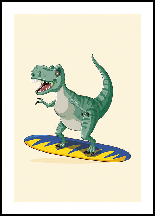 Surfing T-Rex Plakat