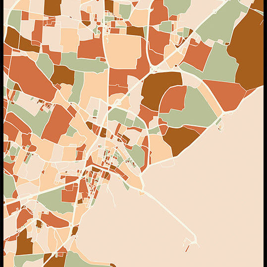 Black Maps Earth Tones 91 Plakat