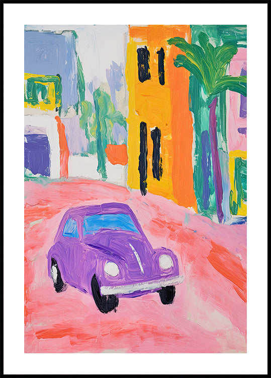 Colorful City Car Plakat