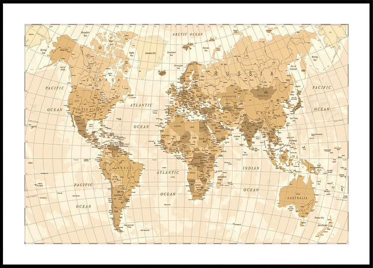 Vintage World Map Plakat