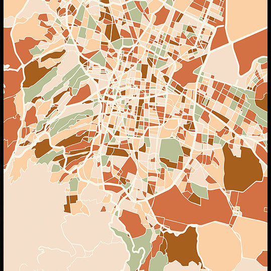 Black Maps Earth Tones 52 Plakat