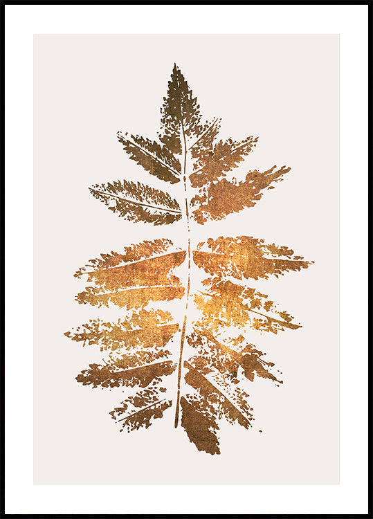 Oak Leaf Print   Gold Plakat