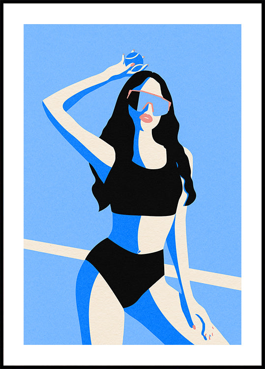Blue Sport Girl Plakat