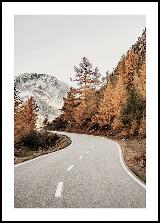 Autumn Road in the Mountains Plakat