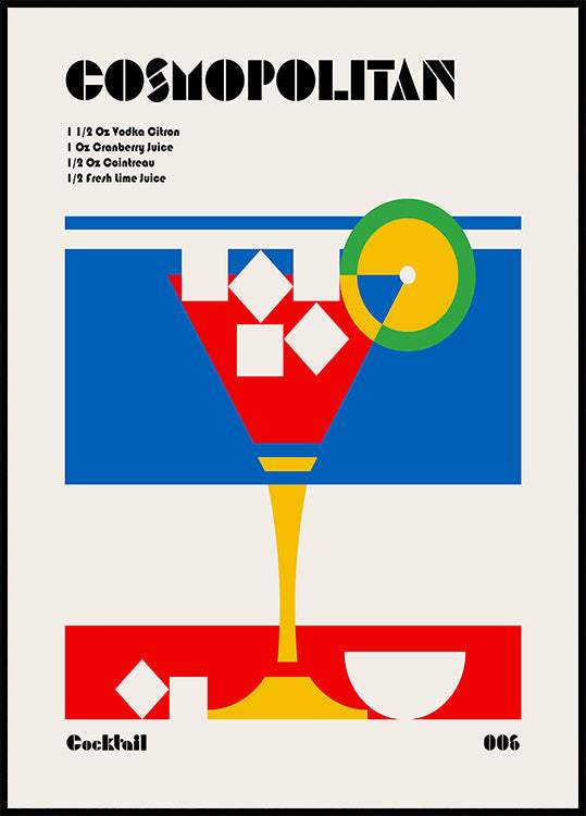 Cosmopolitan Bauhaus Cocktail Plakat