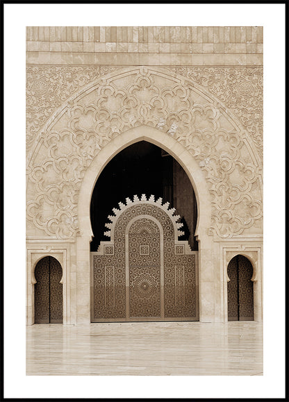 Ornate Main Door of Hassan II Mosque, Casablanca Plakat