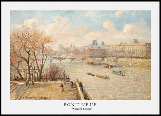 Pissarro Louvre From Pont Neuf Plakat