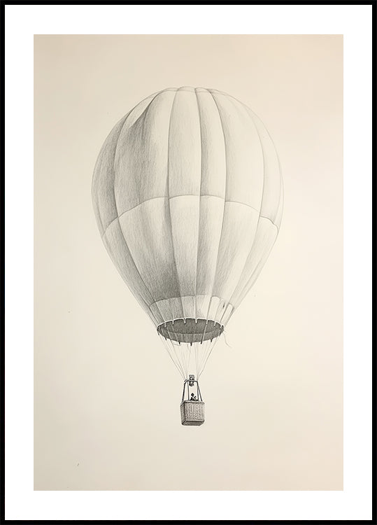 Vintage Hot Air Balloon Sketch Plakat