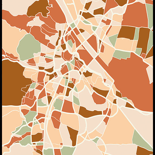 Black Maps Earth Tones 92 Plakat