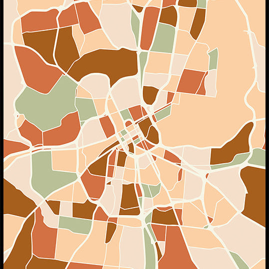 Black Maps Earth Tones 59 Plakat