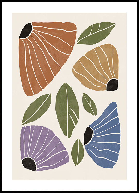 Abstract Flowers Plakat