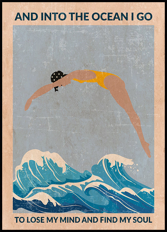 Into the Ocean (blue) Standard Wall Art Plakat