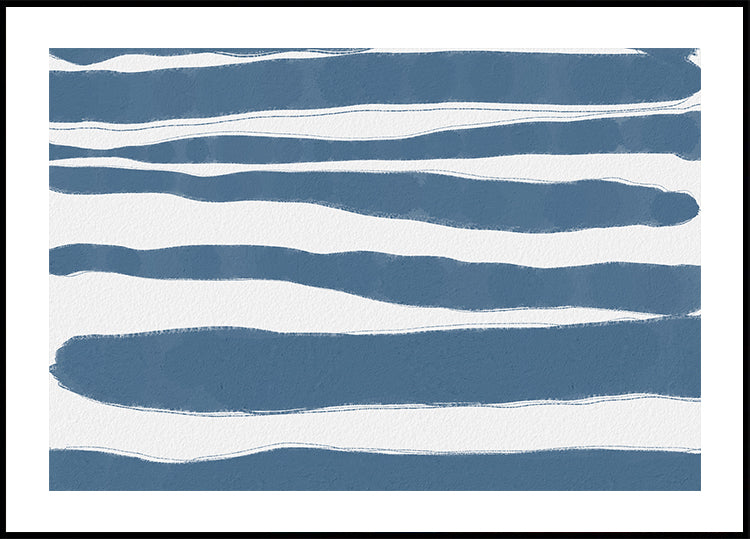 Blue Stripes, Nautical Abstract Pattern Plakat