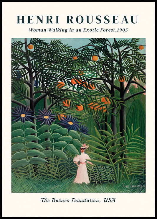 Woman Walking in an Exotic Forest Plakat