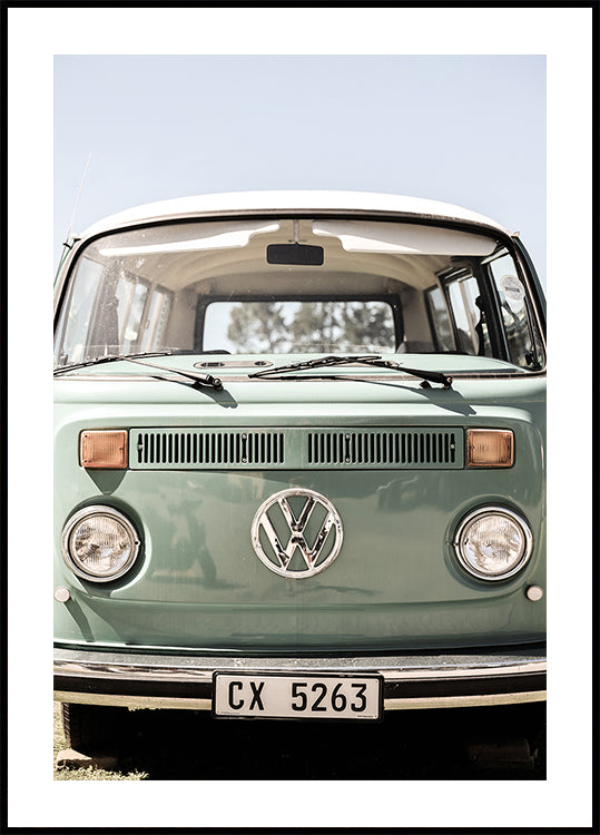 Classic Design In Soft Green Tones Cars Plakat