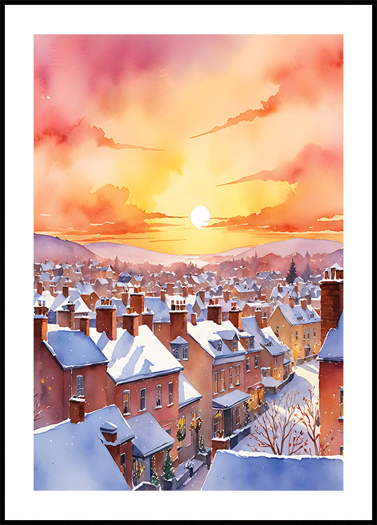 Snowy Christmas Morning Sunrise Plakat