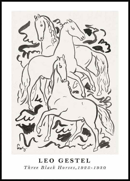 Three Black Horses, Leo Gestel Plakat