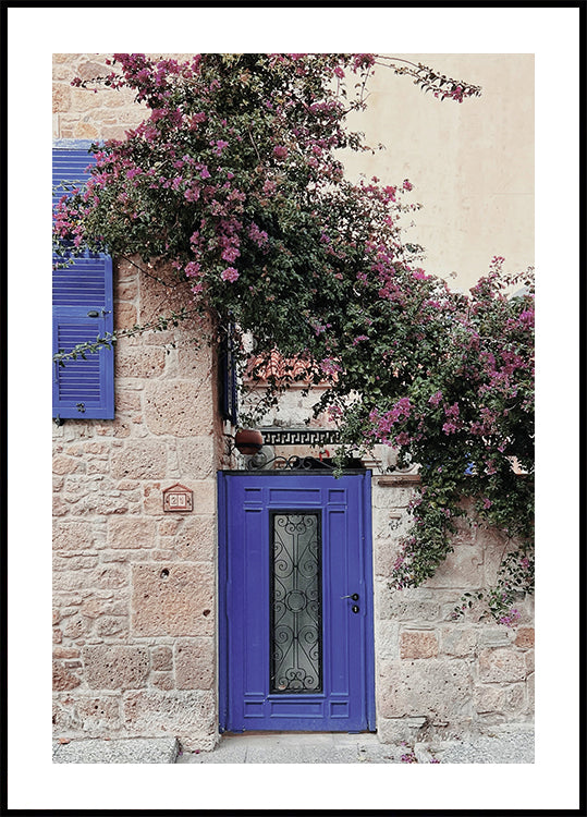 Vibrant Doorway with Bougainvillea Plakat
