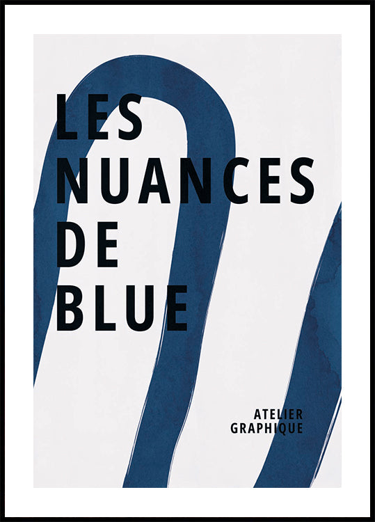 Les Nuances De Blue, Graphic Indigo Ribbon Abstract Plakat