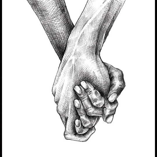 Holding Hands Sketch Plakat