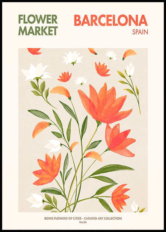 Barcelona Blooms Plakat