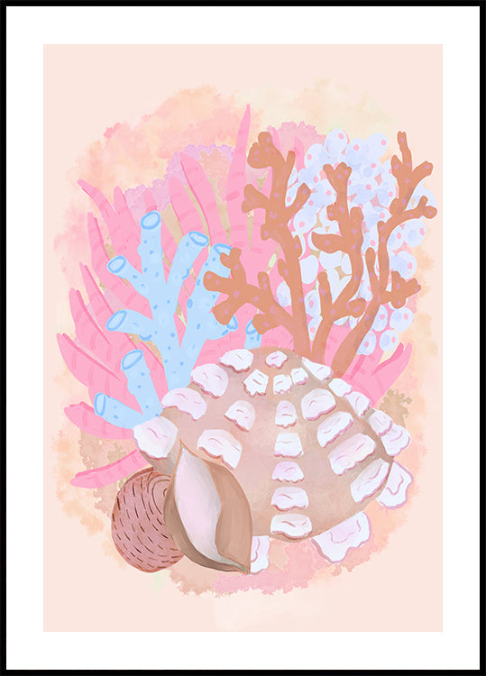 Pink Seashells Plakat
