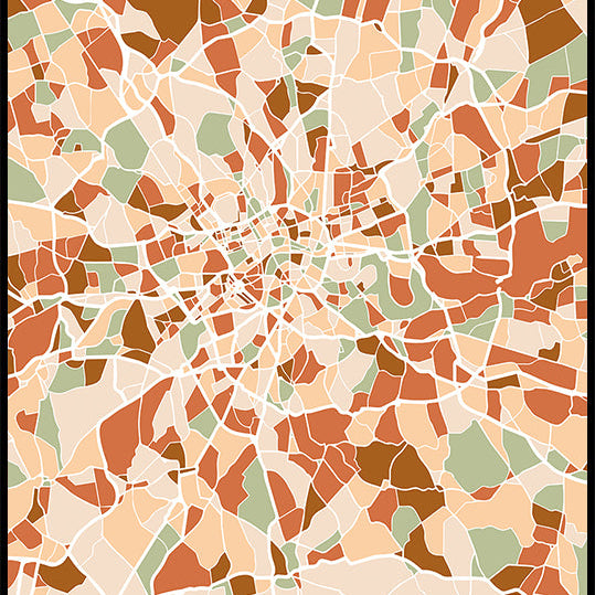 Black Maps Earth Tones 41 Plakat