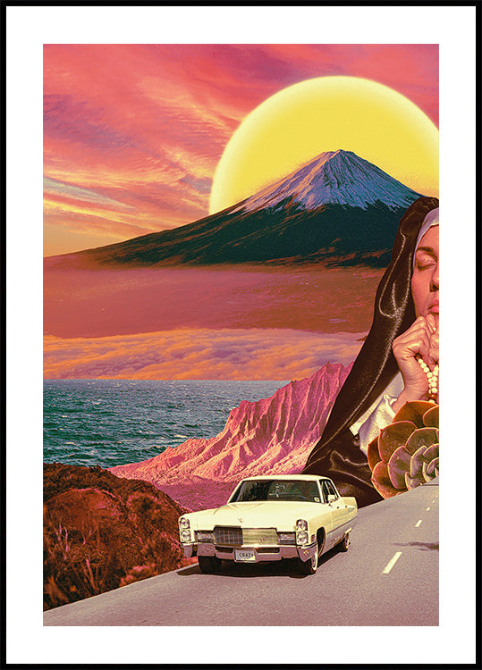 Retro Landscape Collage Plakat