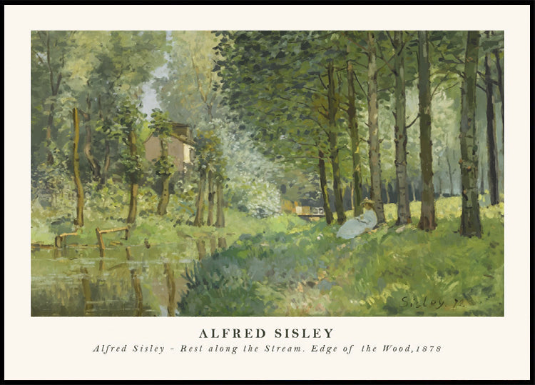 Rest Along The Stream Impressionist Forest, Alfred Sisley 1878 Plakat