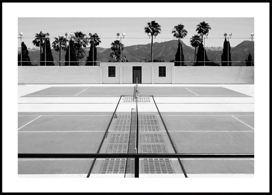 Tennis Court and Palm Trees Plakat