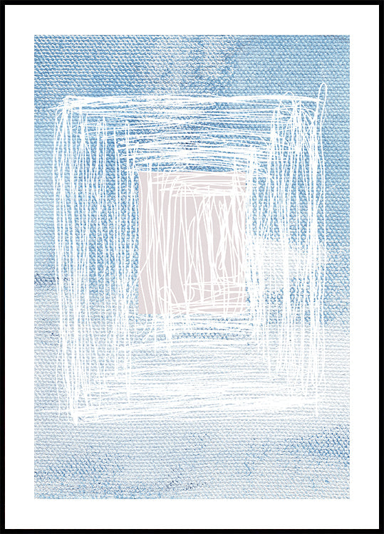 White Linear Patterns With Geometric Design Plakat