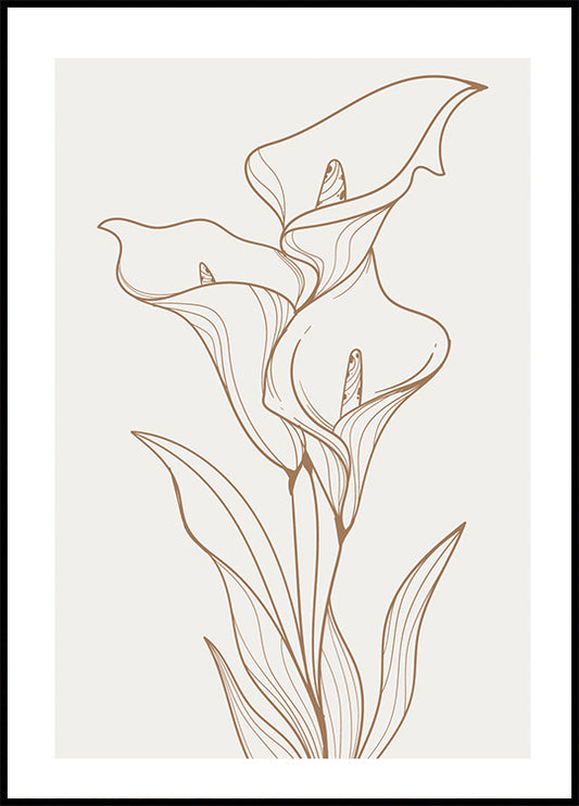 Line Art Flower No. 2 Plakat