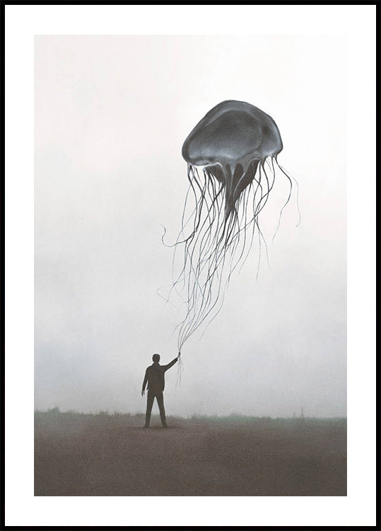 Surreal Jellyfish Balloon Plakat