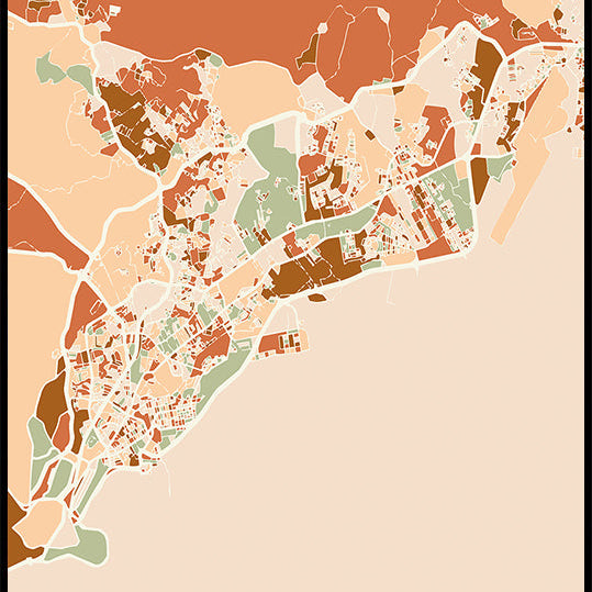 Black Maps Earth Tones 63 Plakat