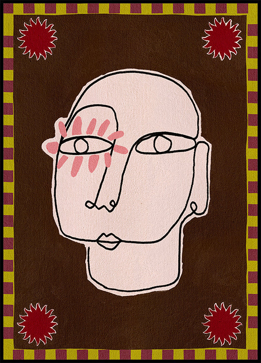 Minimalist Line Drawing Of A Face Plakat
