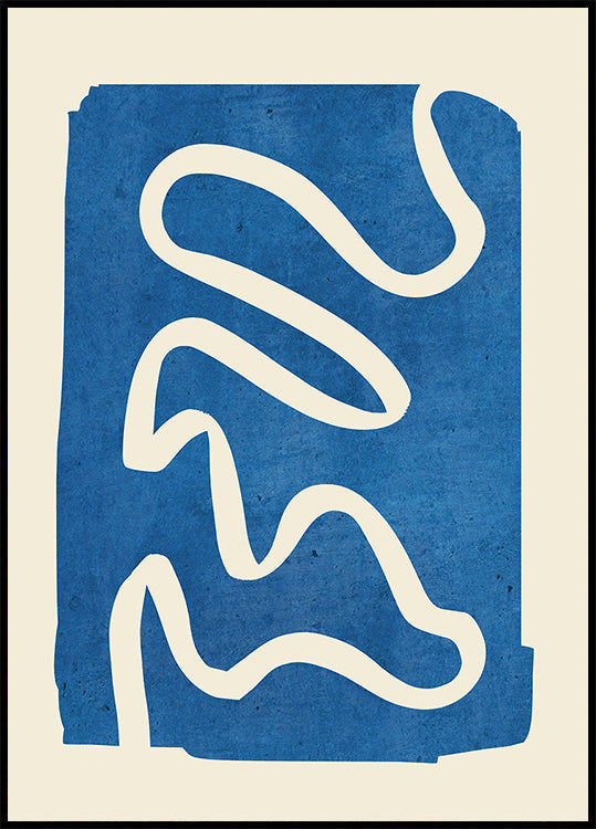 Geometric Abstract Minimal Blue Plakat