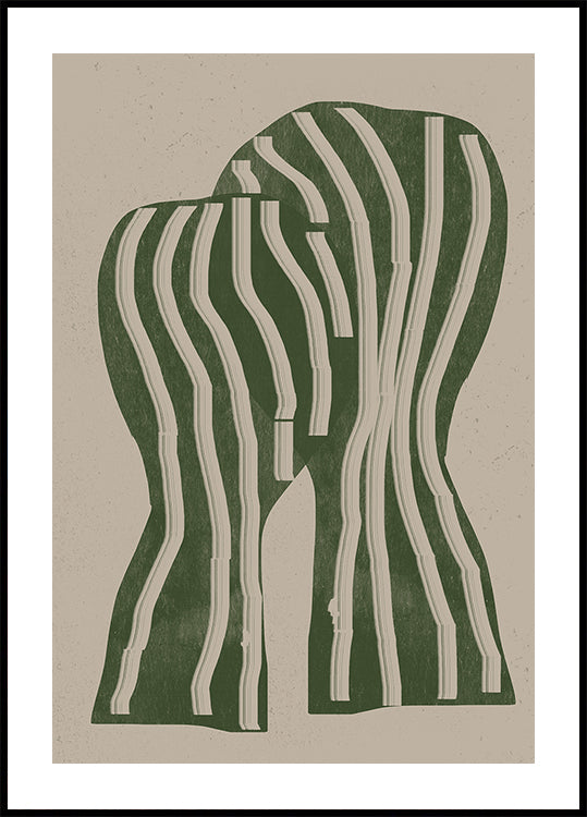 Curved Stripes Plakat