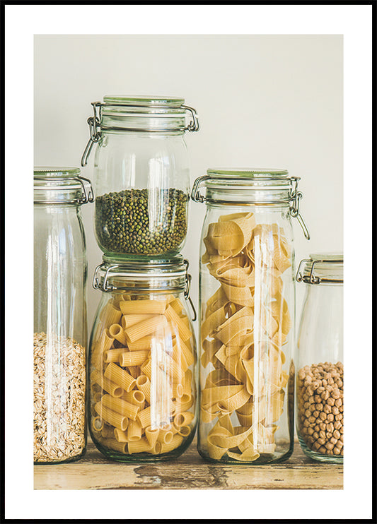 Organized Pantry in Glass Jars Plakat