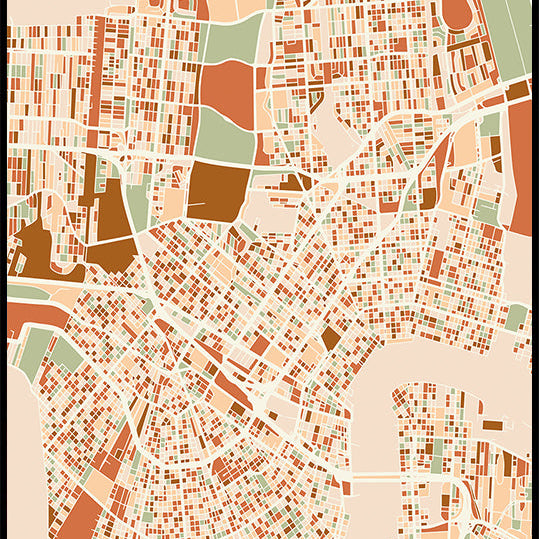 Black Maps Earth Tones 60 Plakat