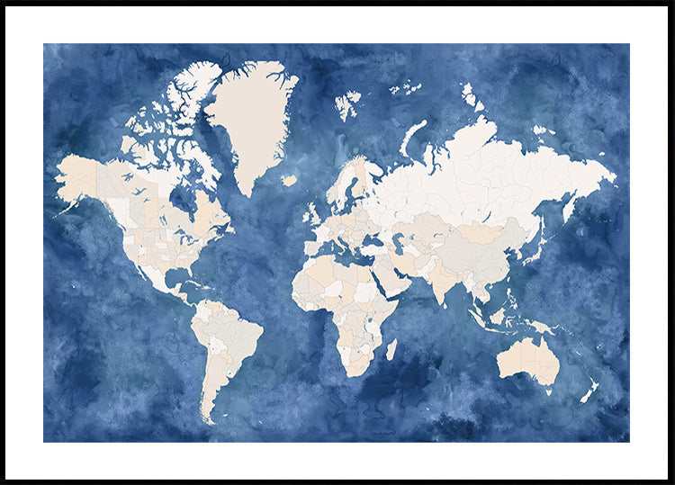 Hudson world map Plakat